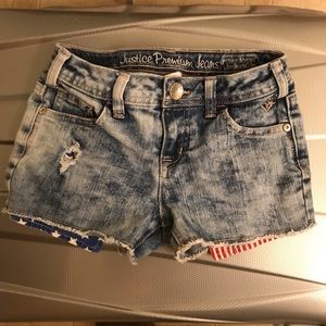 Justice 8R American Flag shorts